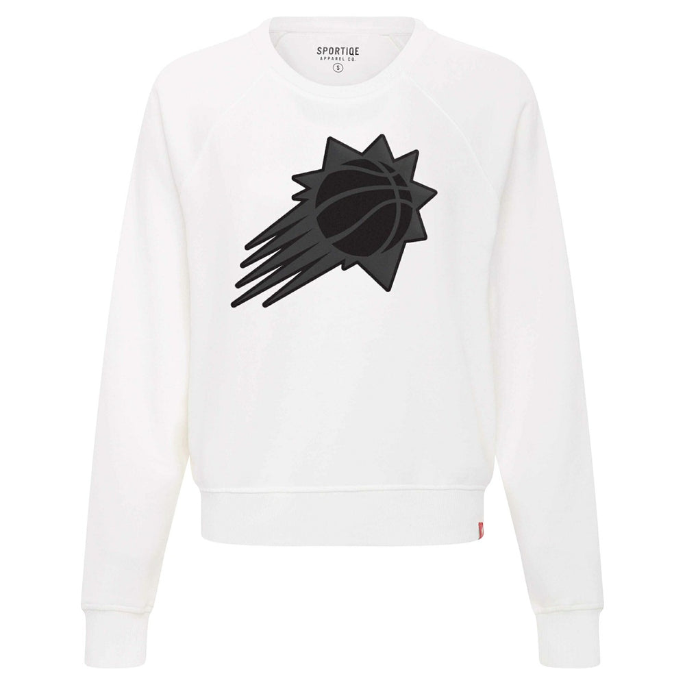 Phoenix Suns Sportiqe Women's Genuine Issue Collection Ashlyn Raglan Sweatshirt - White on sale