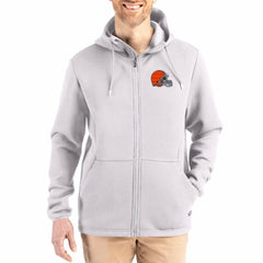 Cleveland Browns Cutter & Buck Roam Epic Comfort Recycled Full-Zip Hoodie Jacket - Gray outlet