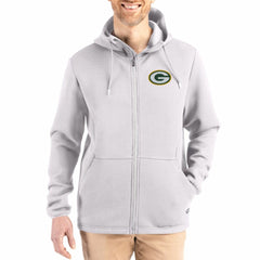 Green Bay Packers Cutter & Buck Roam Epic Comfort Recycled Full-Zip Hoodie Jacket - Gray outlet