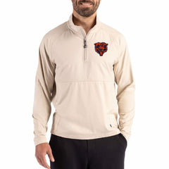 Chicago Bears Cutter & Buck Adapt Eco Knit Hybrid Recycled Quarter-Zip Jacket - Light Brown online