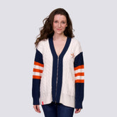 Houston Astros Lusso Women's Shyla Knit V-Neck Full-Zip Sweater - Navy/White