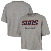 Phoenix Suns '47 Women's Pivot Drop Needle Cropped T-Shirt - Gray | 47 brand outlet