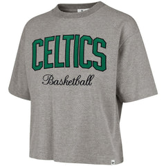 Boston Celtics '47 Women's Pivot Drop Needle Cropped T-Shirt - Gray | 47 brand for sale