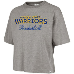 Golden State Warriors '47 Women's Pivot Drop Needle Cropped T-Shirt sale - Gray | 47 brand online