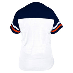 Houston Astros Profile Women's Plus Size Two-Stripe V-Neck T-Shirt - White/Navy