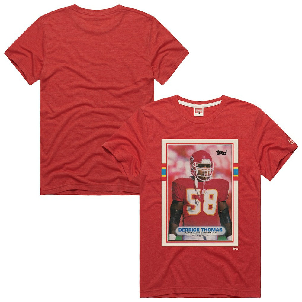 Derrick Thomas Kansas City Chiefs Homage Unisex NFL Topps Trading Card Tri-Blend T-Shirt - Red discount