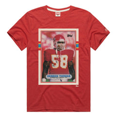Derrick Thomas Kansas City Chiefs Homage Unisex NFL Topps Trading Card Tri-Blend T-Shirt - Red discount