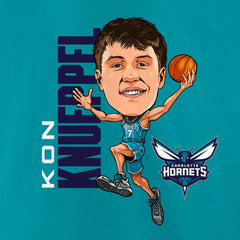 Kon Knueppel Charlotte Hornets Caricature T-Shirt - Teal shop