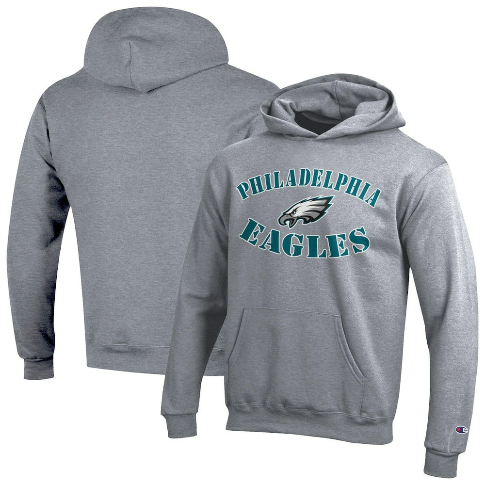 Philadelphia Eagles Champion Youth Powerblend Fleece Hoodie - Gray sale