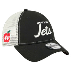 New York Jets New Era Apple Trucker 9FORTY Adjustable Hat - Black for sale