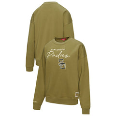 San Diego Padres Women's Oversized Crewneck Sweatshirt - Olive | Mitchell & Ness
