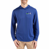 Seattle Seahawks Cutter & Buck Coastline Epic Comfort Eco Recycled Long Sleeve Hoodie T-Shirt - Blue outlet