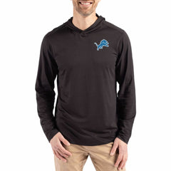 Detroit Lions Cutter & Buck Coastline Epic Comfort Eco Recycled Long Sleeve Hoodie T-Shirt - Black sale