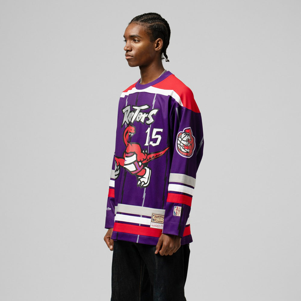 Vince Carter Toronto Raptors Unisex Maxxed Out Fashion Hockey Jersey - Purple | Mitchell & Ness shop