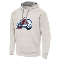 Colorado Avalanche Antigua Big Logo Victory Pullover Hoodie Cream