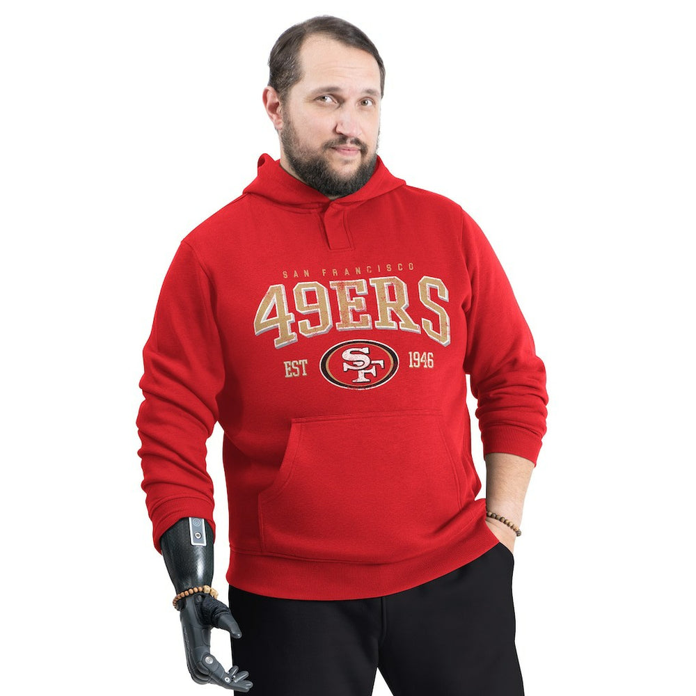 San Francisco 49ers G-III Sports by Carl Banks Adaptive Team Spirit Graphic Fleece Pullover Hoodie - Scarlet cheap