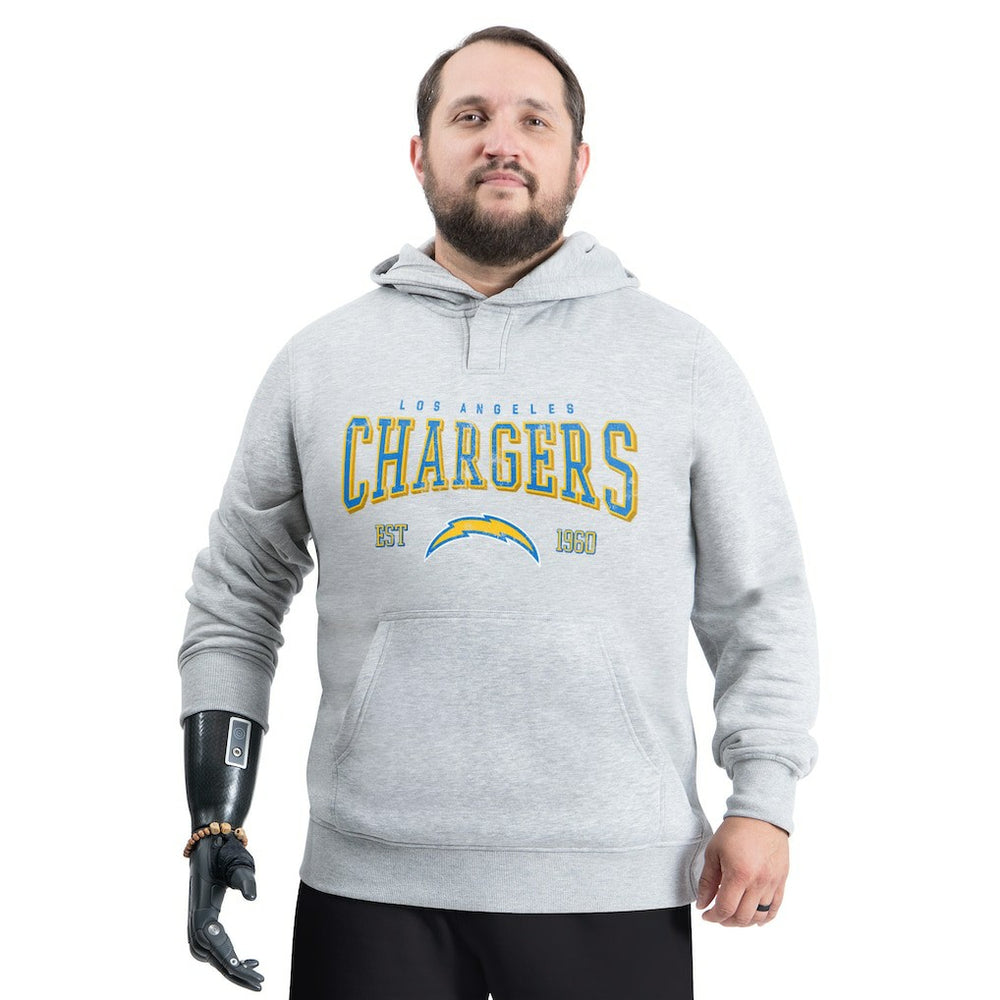 Los Angeles Chargers G-III Sports by Carl Banks Adaptive Team Spirit Graphic Fleece Pullover Hoodie - Gray on sale