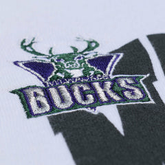 Milwaukee Bucks Women's Lightweight Block Letter Sweatshirt - White | Mitchell & Ness online