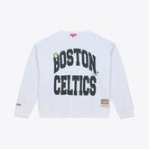 Boston Celtics Women's Lightweight Block Letter Sweatshirt - White | Mitchell & Ness shop