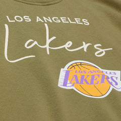 Los Angeles Lakers Women's Lightweight Script Sweatshirt - Olive | Mitchell & Ness outlet