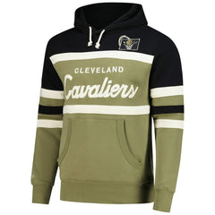 Cleveland Cavaliers Double Clutch Head Coach Hoodie sale - Olive/Black | Mitchell & Ness online
