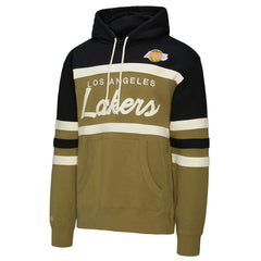 Los Angeles Lakers Double Clutch Head Coach Hoodie - Olive/Black | Mitchell & Ness sale