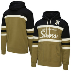 Philadelphia 76ers Double Clutch Head Coach Hoodie - Olive | Mitchell & Ness on sale