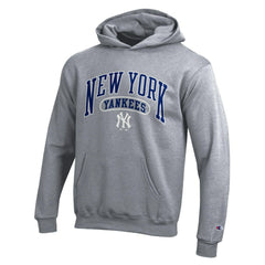 New York Yankees Champion Youth Powerblend Fleece Hoodie - Gray