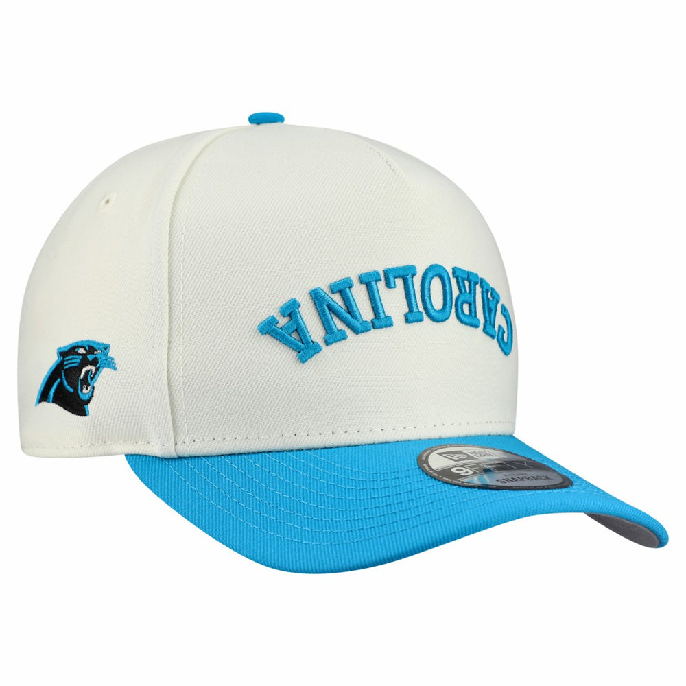 Carolina Panthers New Era Upside Down 9FIFTY A-Frame Snapback Hat - Cream sale
