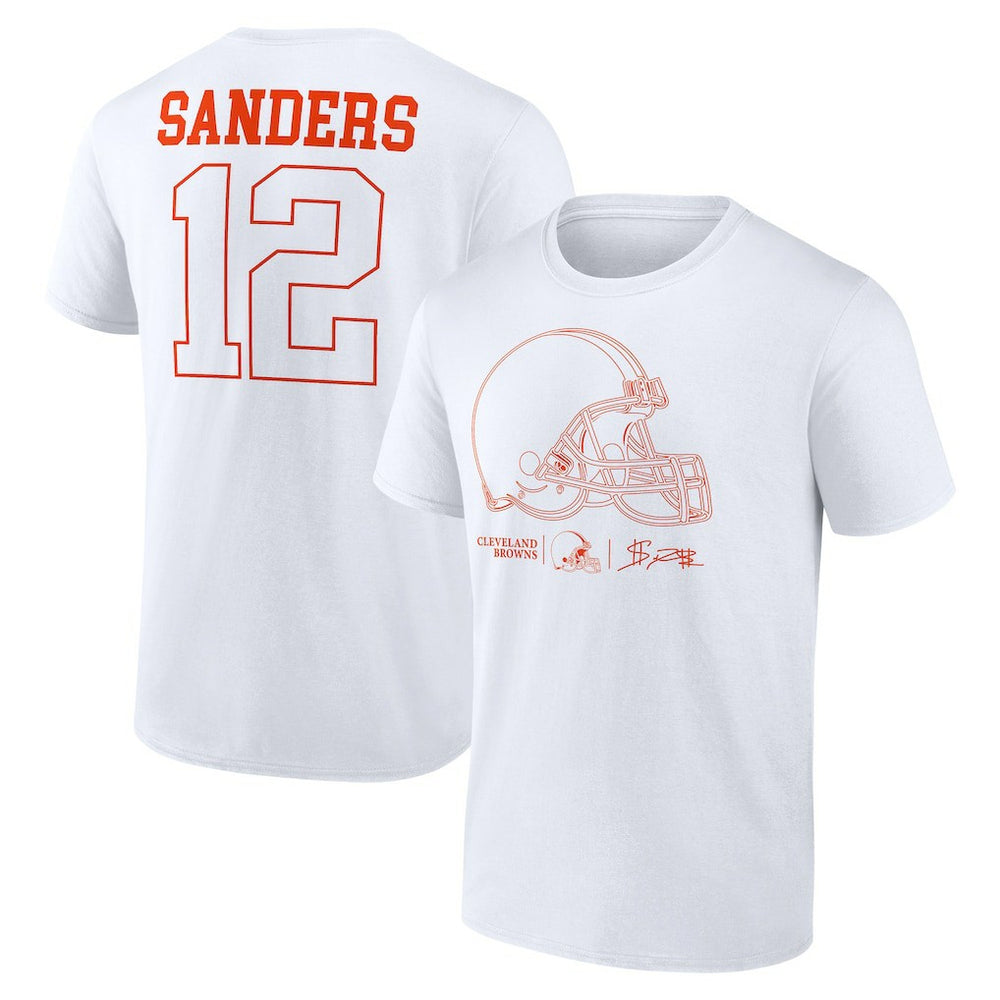Shedeur Sanders Cleveland Browns Outline Player T-Shirt - White outlet