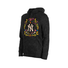 New York Yankees Women's Día de Muertos Mineral Wash Hoodie Sweatshirt - Black | New Era