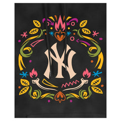 New York Yankees Women's Día de Muertos Mineral Wash Hoodie Sweatshirt - Black | New Era