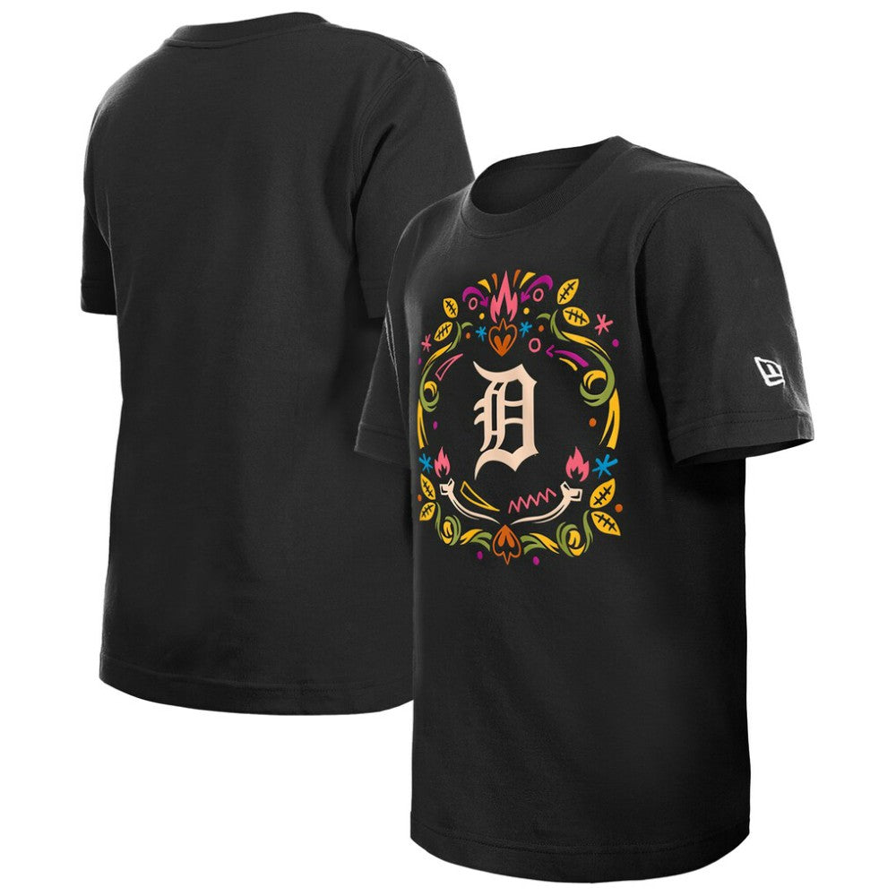 Detroit Tigers Youth Día de los Muertos T-Shirt - Black | New Era