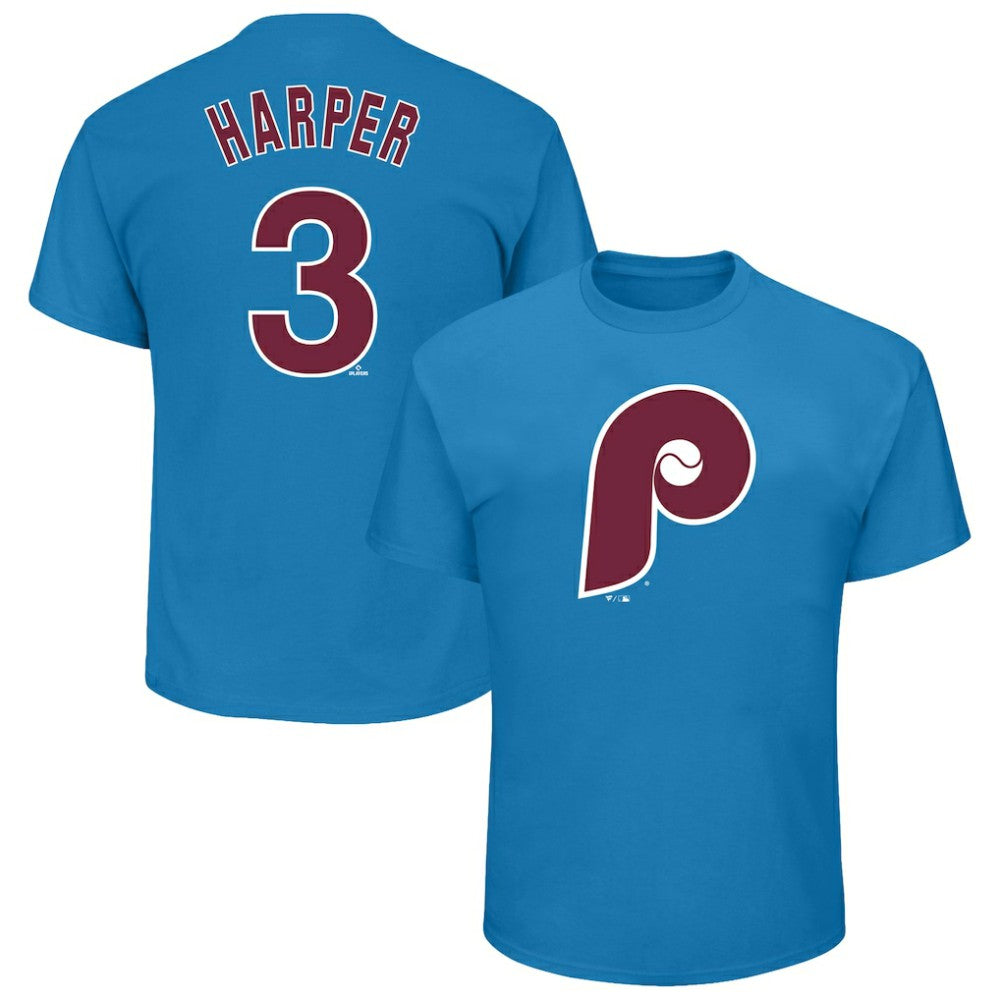 Bryce Harper Philadelphia Phillies Profile Big & Tall Player Name & Number T-Shirt - Light Blue