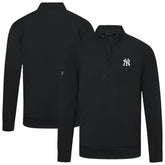 New York Yankees Levelwear Upright Insignia Tri-Blend Quarter-Zip Pullover - Black