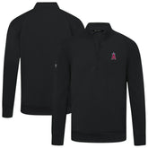 Los Angeles Angels Levelwear Upright Insignia Tri-Blend Quarter-Zip Pullover - Black