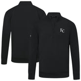 Kansas City Royals Levelwear Upright Insignia Tri-Blend Quarter-Zip Pullover - Black