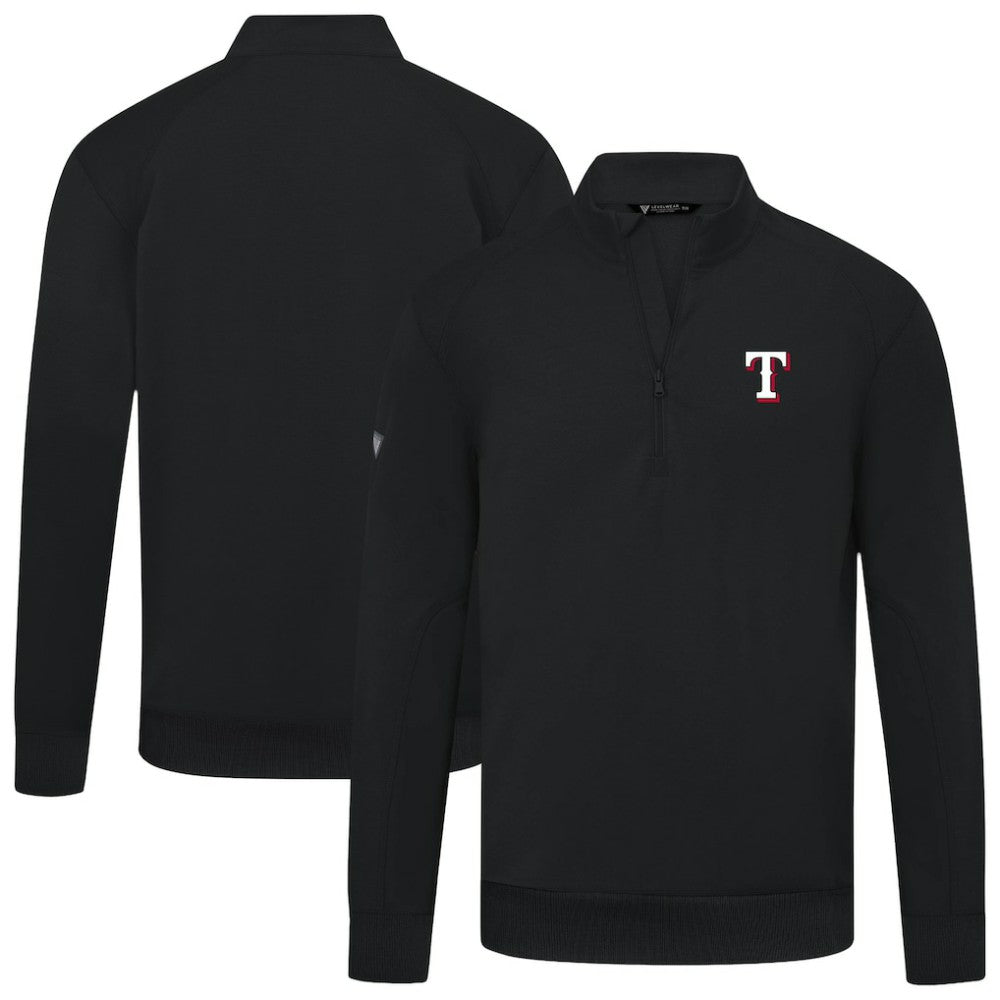 Texas Rangers Levelwear Upright Insignia Tri-Blend Quarter-Zip Pullover - Black