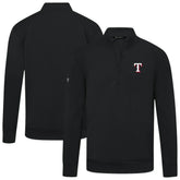 Texas Rangers Levelwear Upright Insignia Tri-Blend Quarter-Zip Pullover - Black