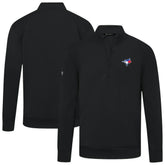 Toronto Blue Jays Levelwear Upright Insignia Tri-Blend Quarter-Zip Pullover - Black