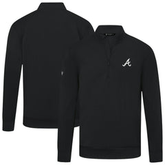 Atlanta Braves Levelwear Upright Insignia Tri-Blend Quarter-Zip Pullover - Black