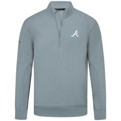 Atlanta Braves Levelwear Upright Insignia Tri-Blend Quarter-Zip Pullover - Gray