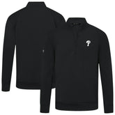 Philadelphia Phillies Levelwear Upright Insignia Tri-Blend Quarter-Zip Pullover - Black