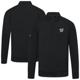 Washington Nationals Levelwear Upright Insignia Tri-Blend Quarter-Zip Pullover - Black