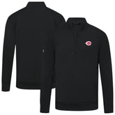Cincinnati Reds Levelwear Upright Insignia Tri-Blend Quarter-Zip Pullover - Black