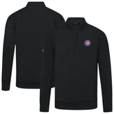 Chicago Cubs Levelwear Upright Insignia Tri-Blend Quarter-Zip Pullover - Black