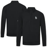 St. Louis Cardinals Levelwear Upright Insignia Tri-Blend Quarter-Zip Pullover - Black