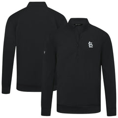 St. Louis Cardinals Levelwear Upright Insignia Tri-Blend Quarter-Zip Pullover - Black