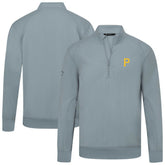 Pittsburgh Pirates Levelwear Upright Insignia Tri-Blend Quarter-Zip Pullover - Gray