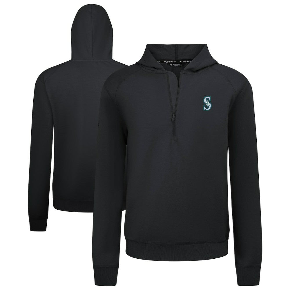 Seattle Mariners Levelwear Technic Insignia Quarter-Zip Hoodie - Black